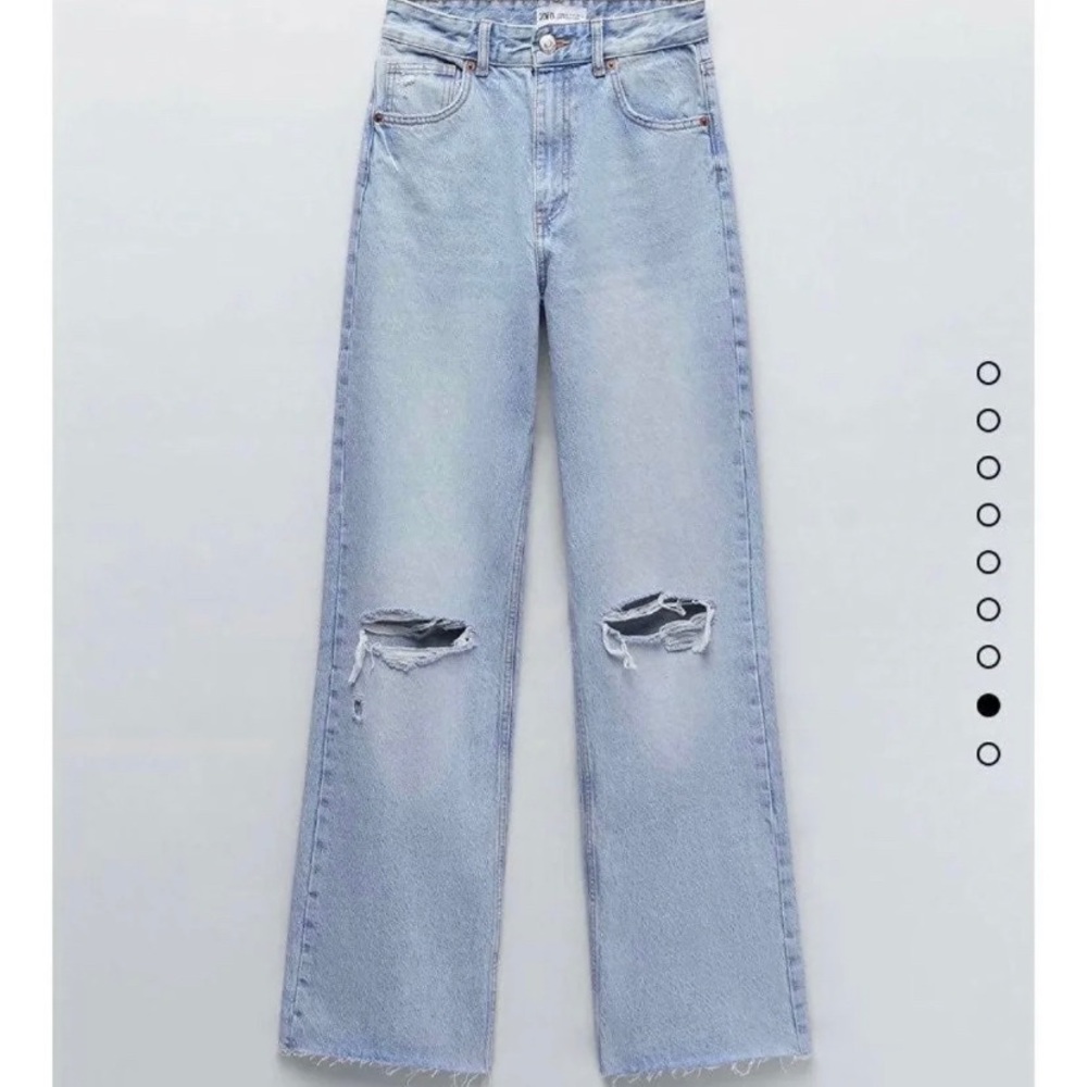 Zara wide leg jeans light blue